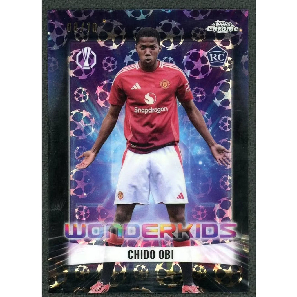 Chido Obi 2024-25 Topps Chrome UEFA Wonderkids RC | Black Starball/10