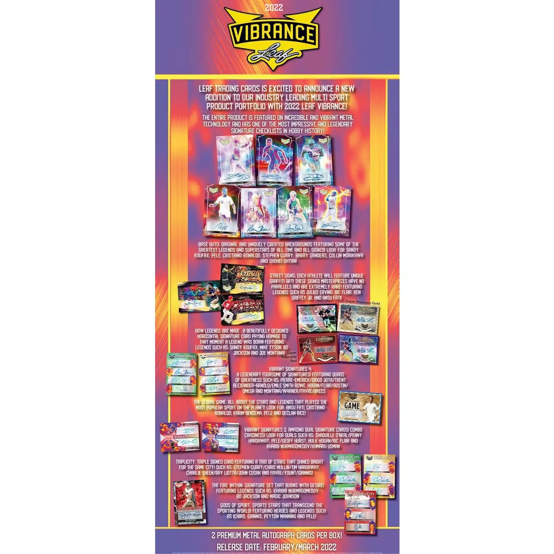 2022 Leaf Vibrance Multisport Hobby Box (Ships Sealed Only)