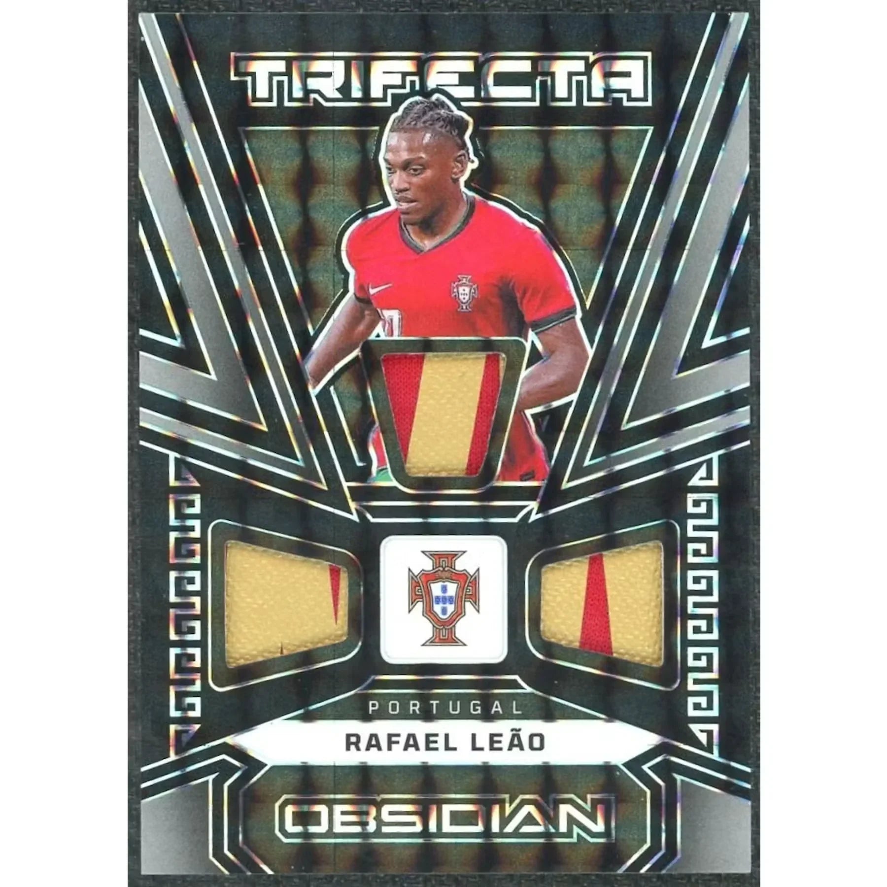 Rafael Leao 2023-24 Panini Obsidian Trifecta 1/1 Patch Card
