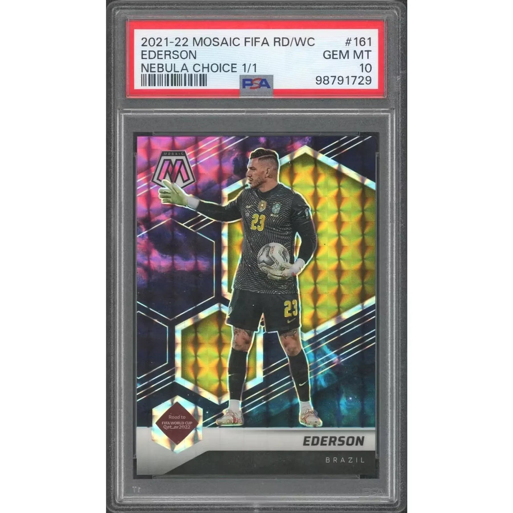 Ederson Nebula 1/1 2021-22 Panini Mosaic Card | PSA 10 Graded