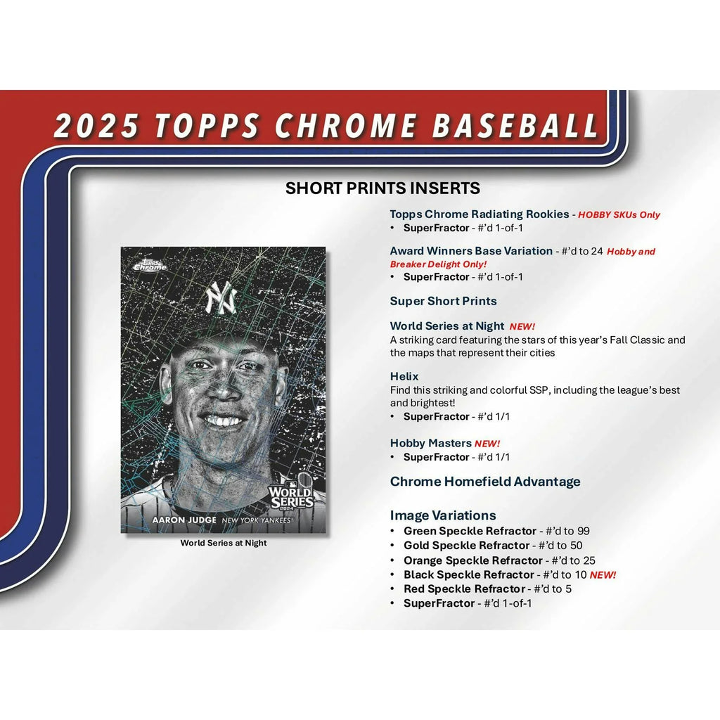2025 Topps Chrome Baseball Hobby Box (Ships Sealed Only) - D