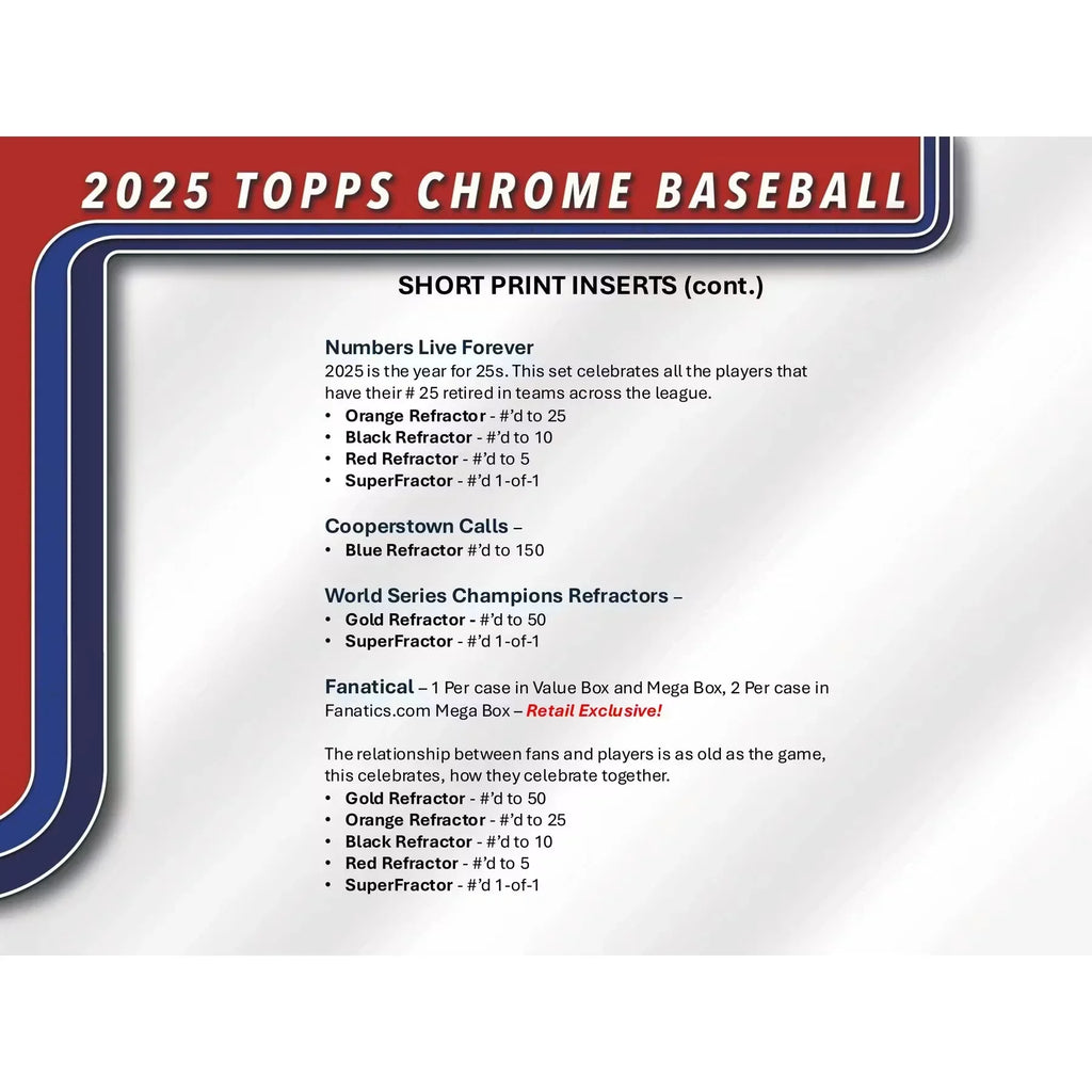 2025 Topps Chrome Baseball Blaster 40-Box Case (Ships Sealed Only)