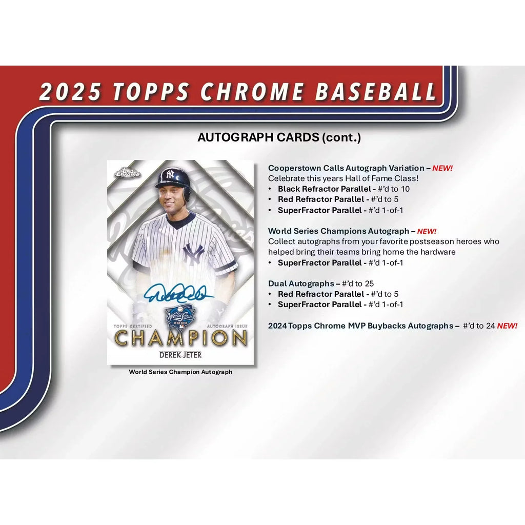 2025 Topps Chrome Baseball Blaster 40-Box Case (Ships Sealed Only)