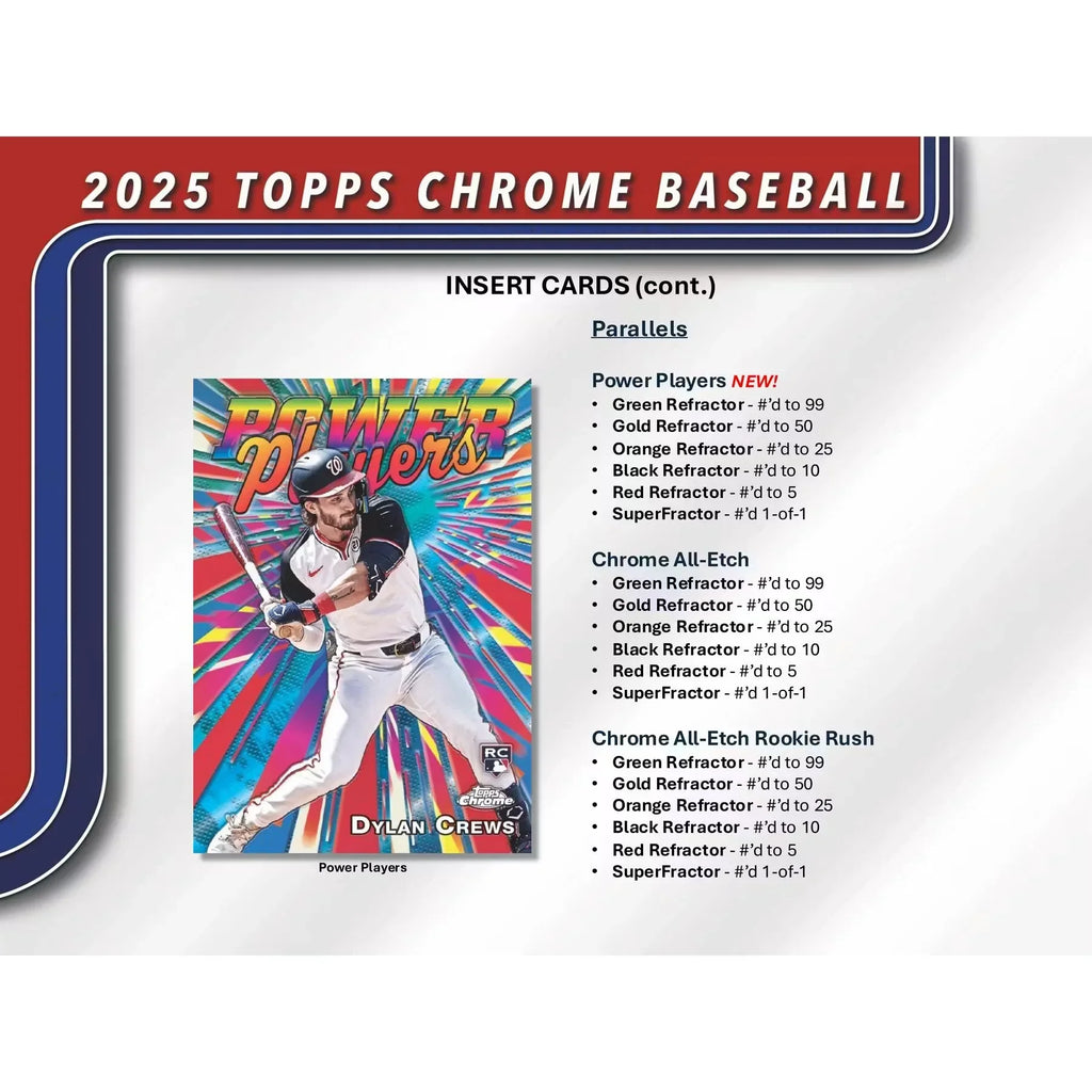 2025 Topps Chrome Baseball Blaster Box (Ships Sealed Only)