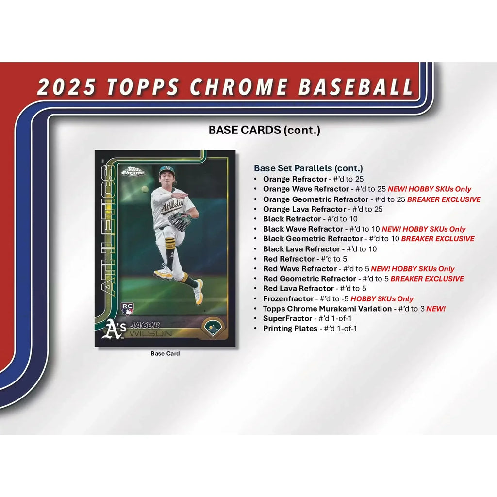 2025 Topps Chrome Baseball 6-Box Case | Breaker Delight (Ships Sealed Only)