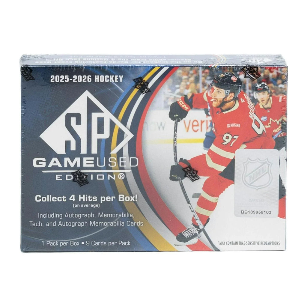 2025 26 Upper Deck SP Game Used Hockey Hobby Box (Ships Sealed Only)