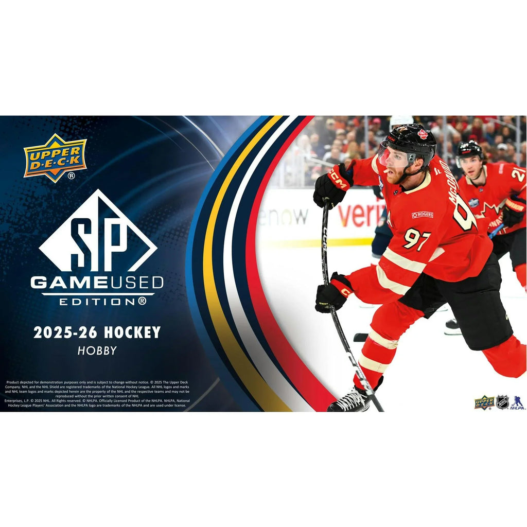 2025 26 Upper Deck SP Game Used Hockey Hobby Box (Ships Sealed Only)