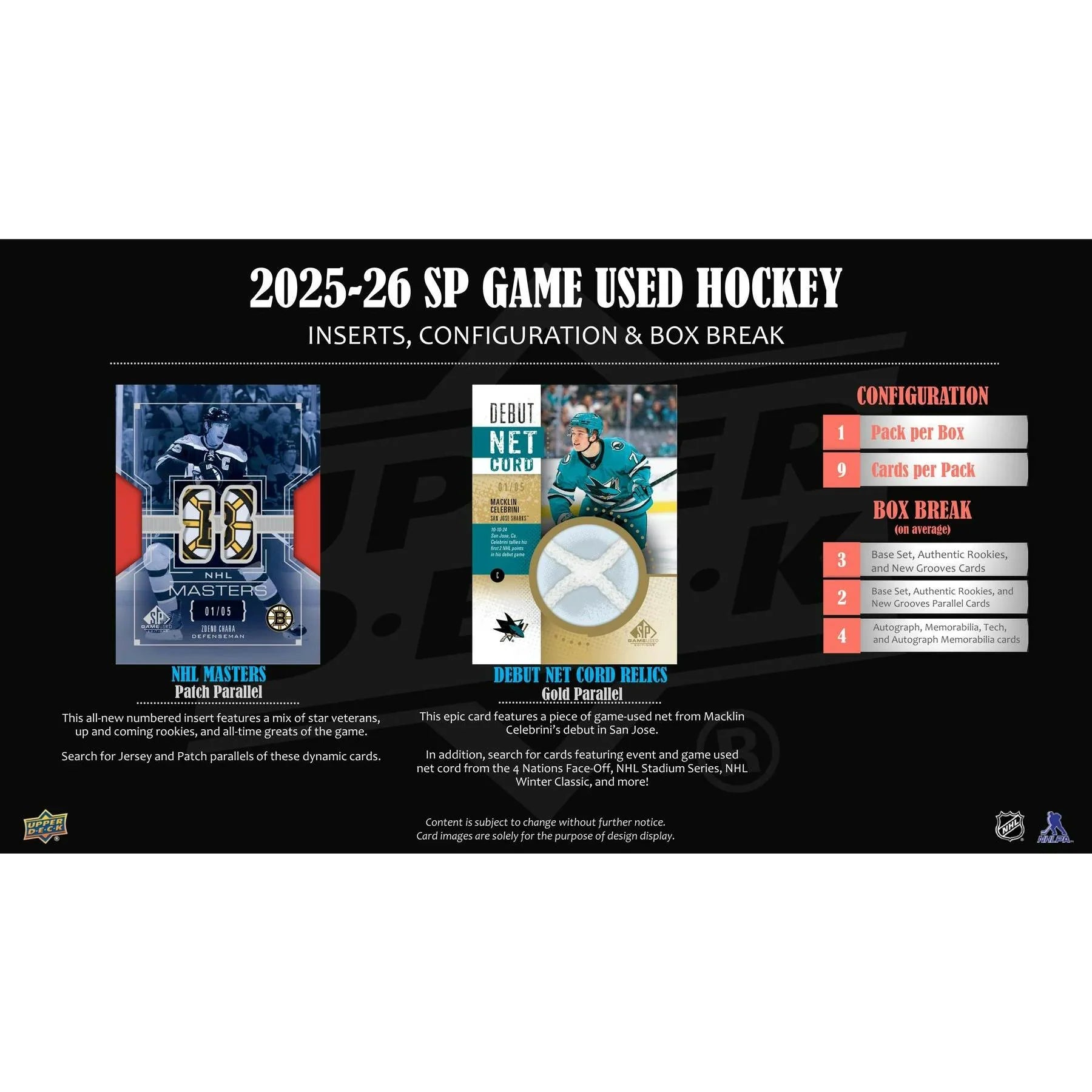 2025 26 Upper Deck SP Game Used Hockey Hobby Box (Ships Sealed Only)