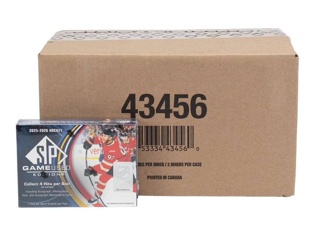 2025 26 Upper Deck SP Game Used Hockey Hobby 20 Box Case (Ships Sealed Only)