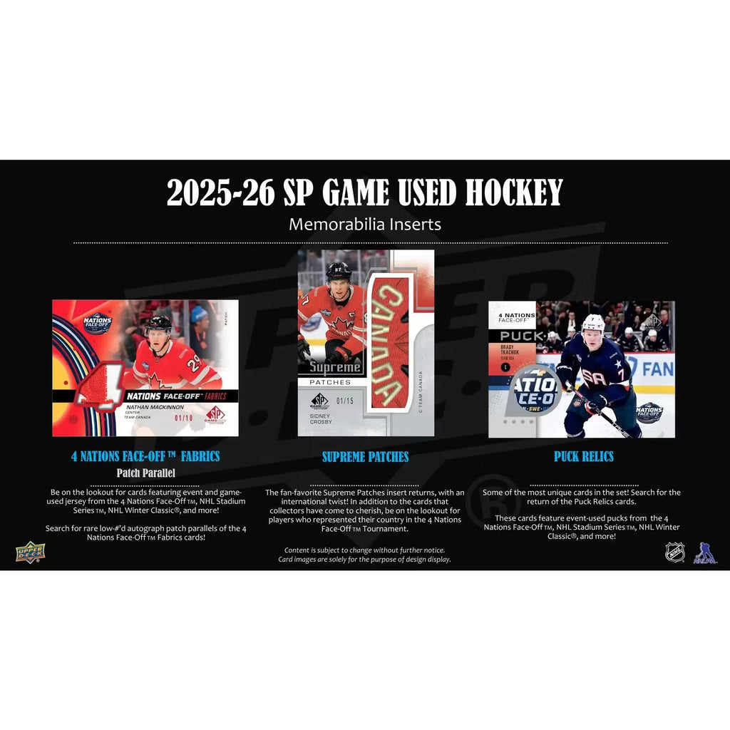 2025 26 Upper Deck SP Game Used Hockey Hobby 20 Box Case (Ships Sealed Only)