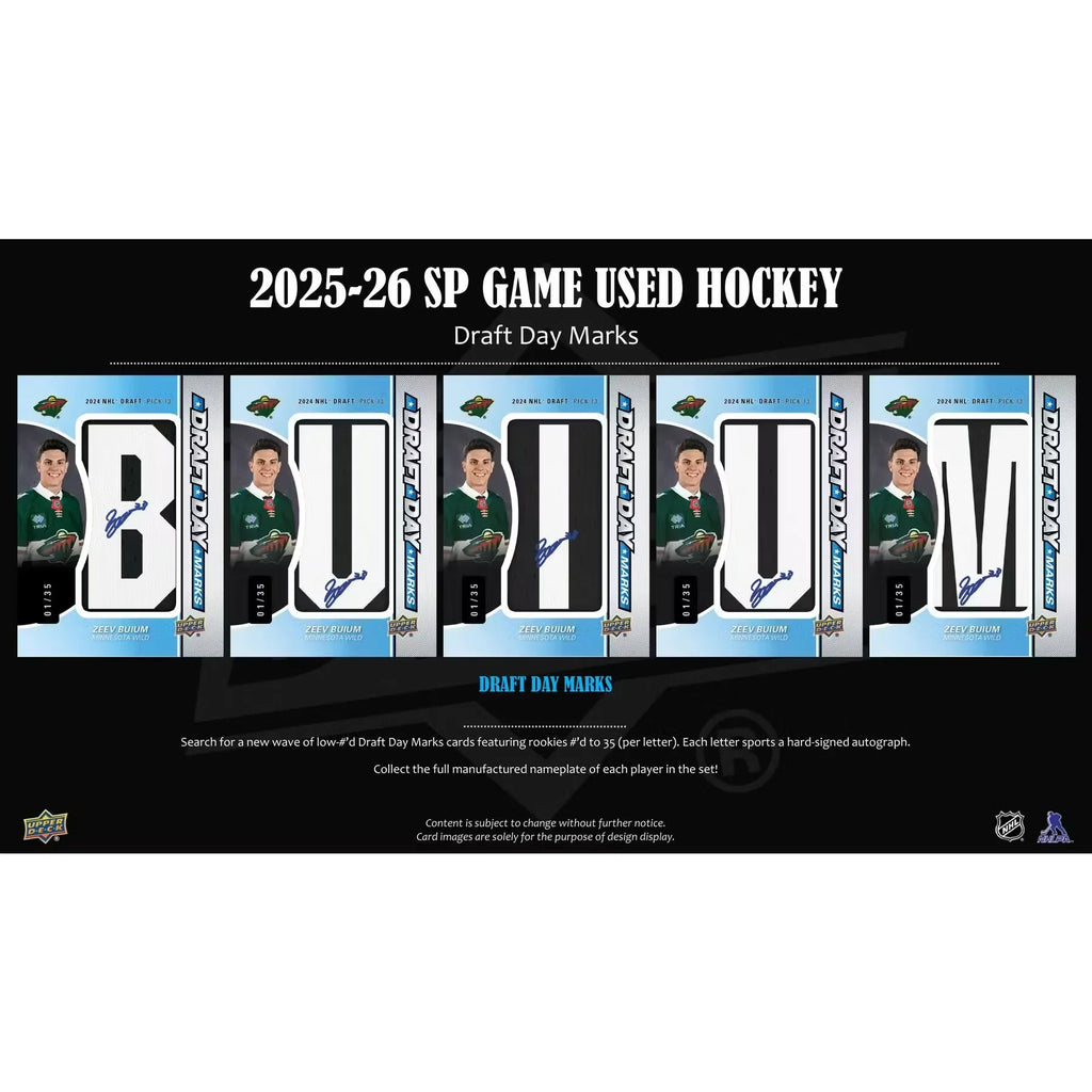 2025 26 Upper Deck SP Game Used Hockey Hobby 20 Box Case (Ships Sealed Only)