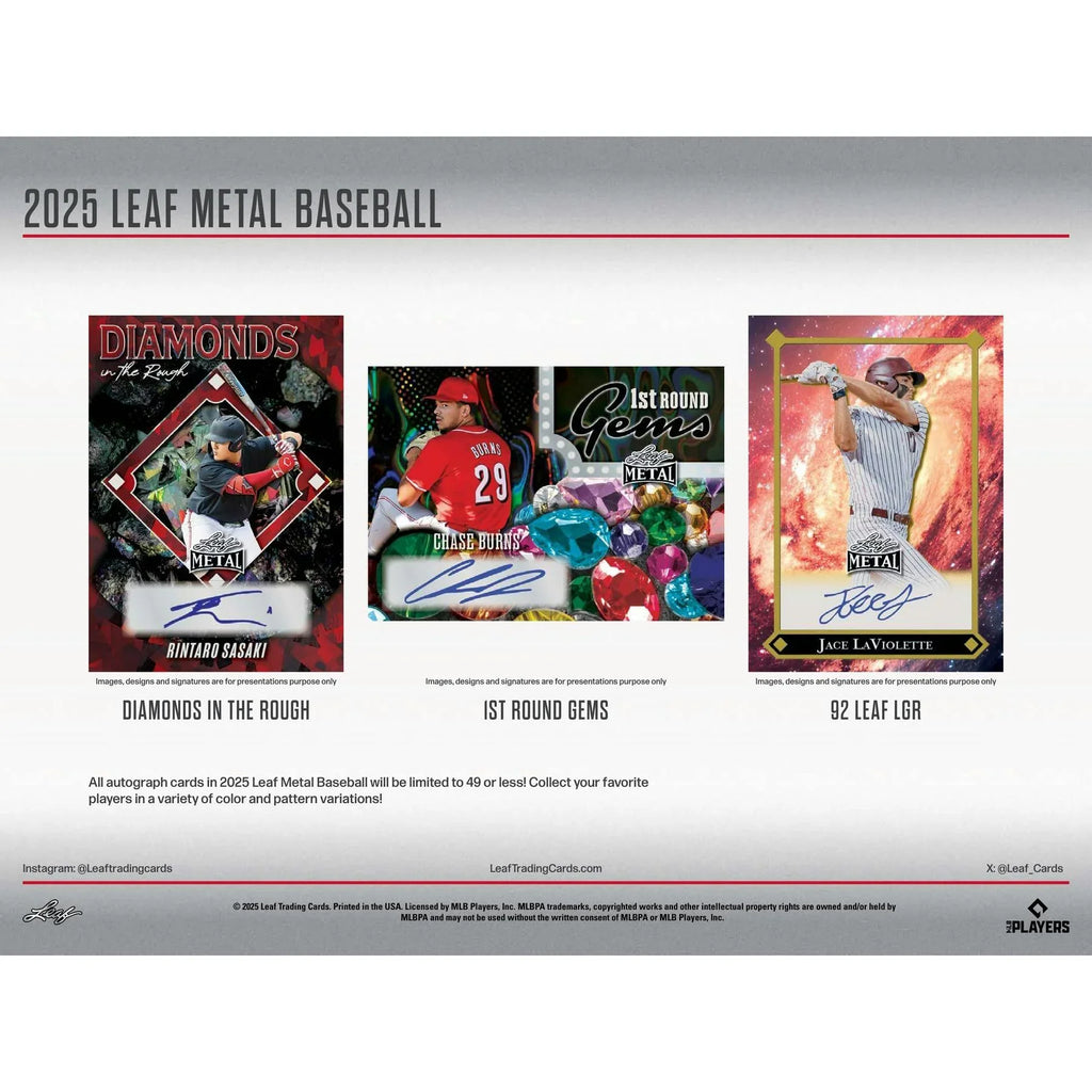 2025 Leaf Metal Baseball Hobby Box (Ships Sealed Only) - D1