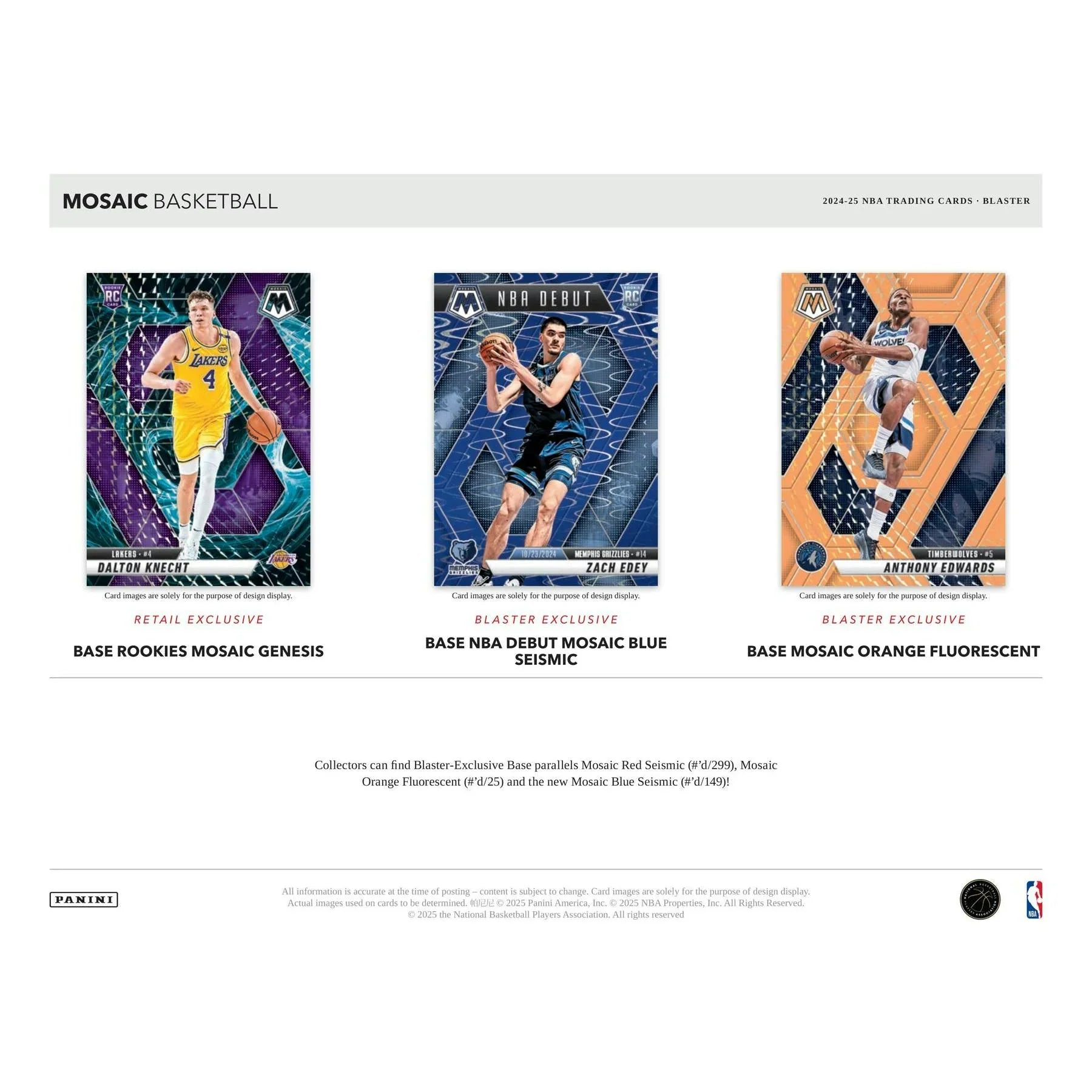 2024 25 Panini Mosaic Basketball Blaster 20 Box Case (Ships Sealed Only)