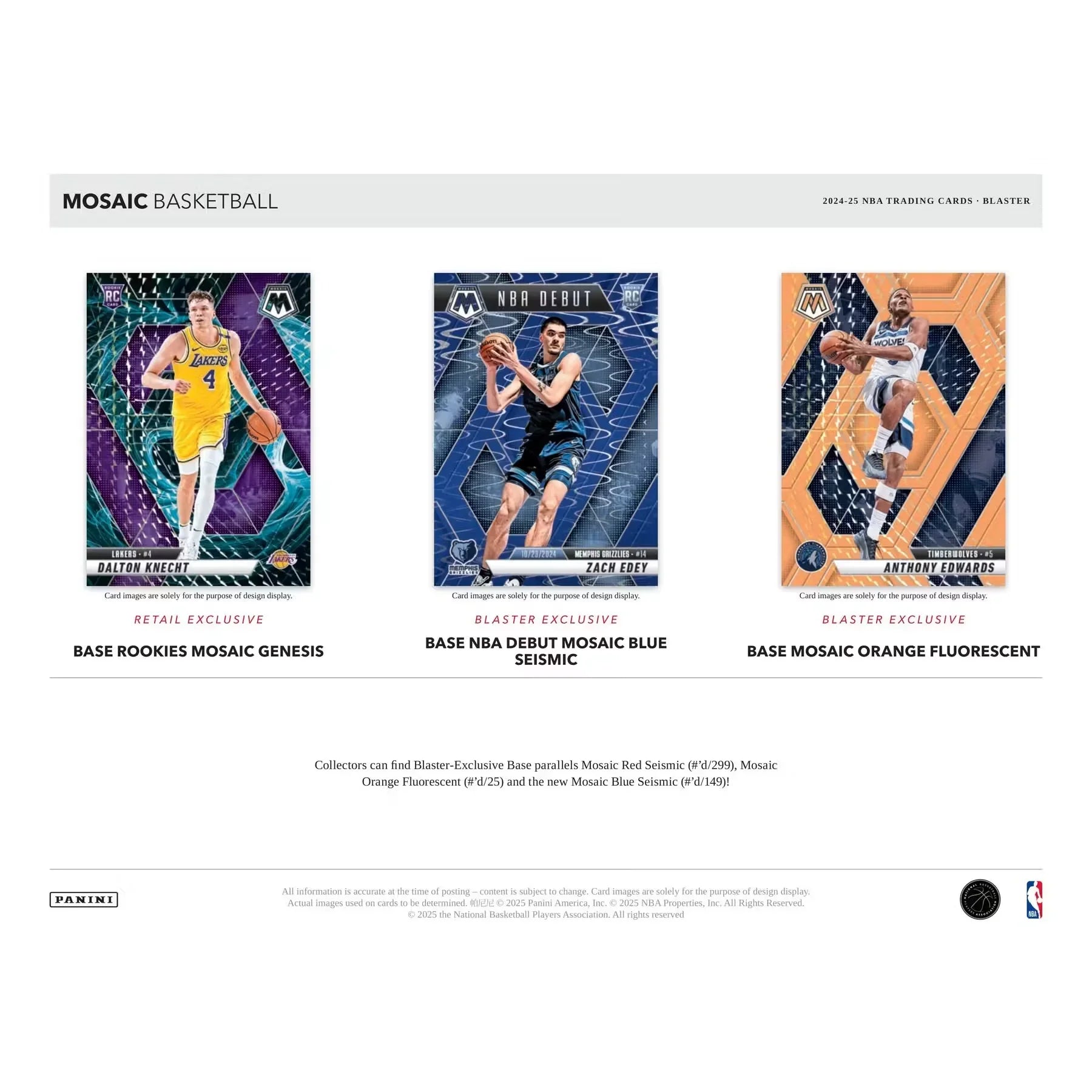 2024 25 Panini Mosaic Basketball Blaster Box (Ships Sealed Only)