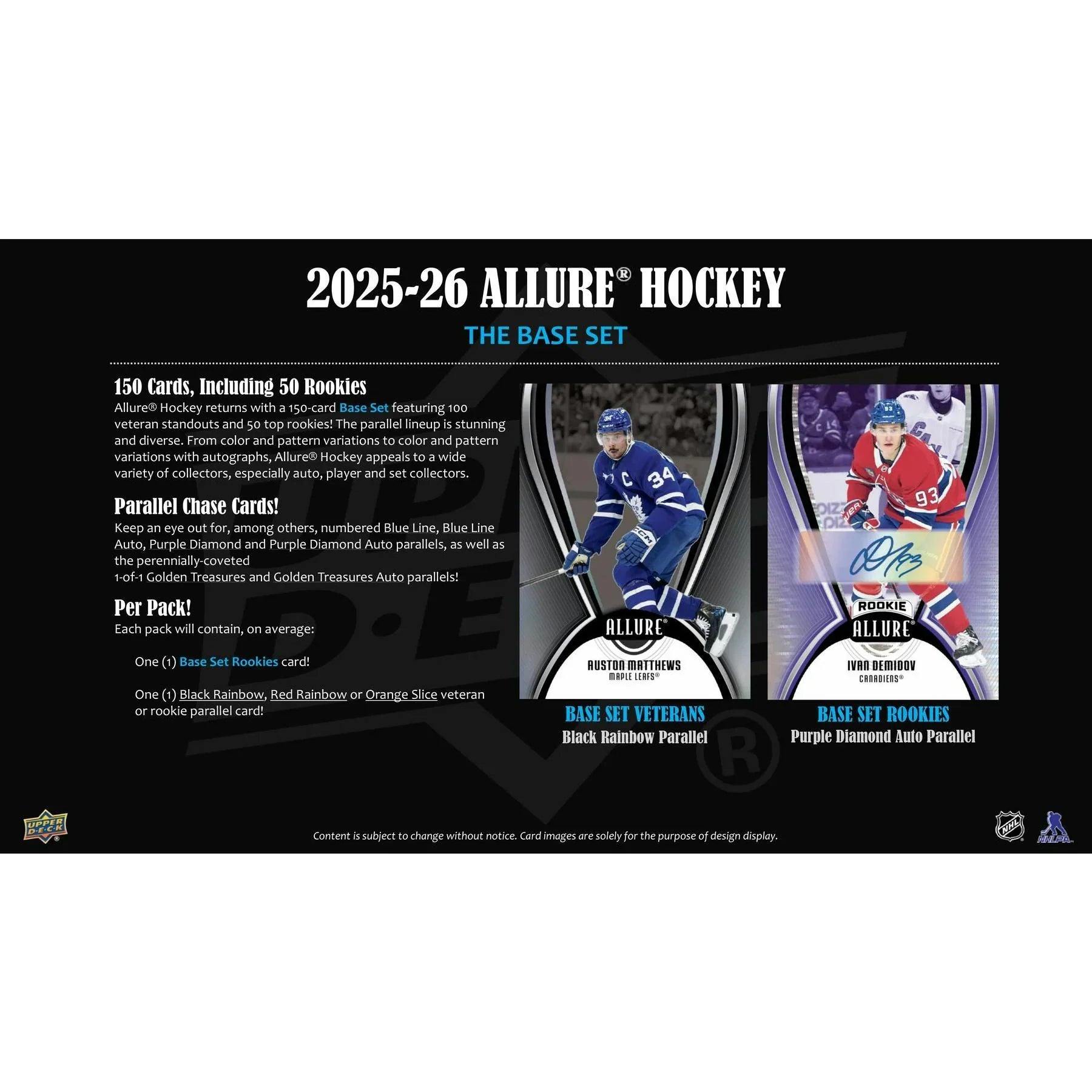 2025 26 Upper Deck Allure Hockey Hobby 18 Box Case (Ships Sealed Only) - D1