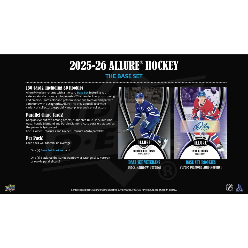 2025 26 Upper Deck Allure Hockey Hobby Box (Ships Sealed Only)