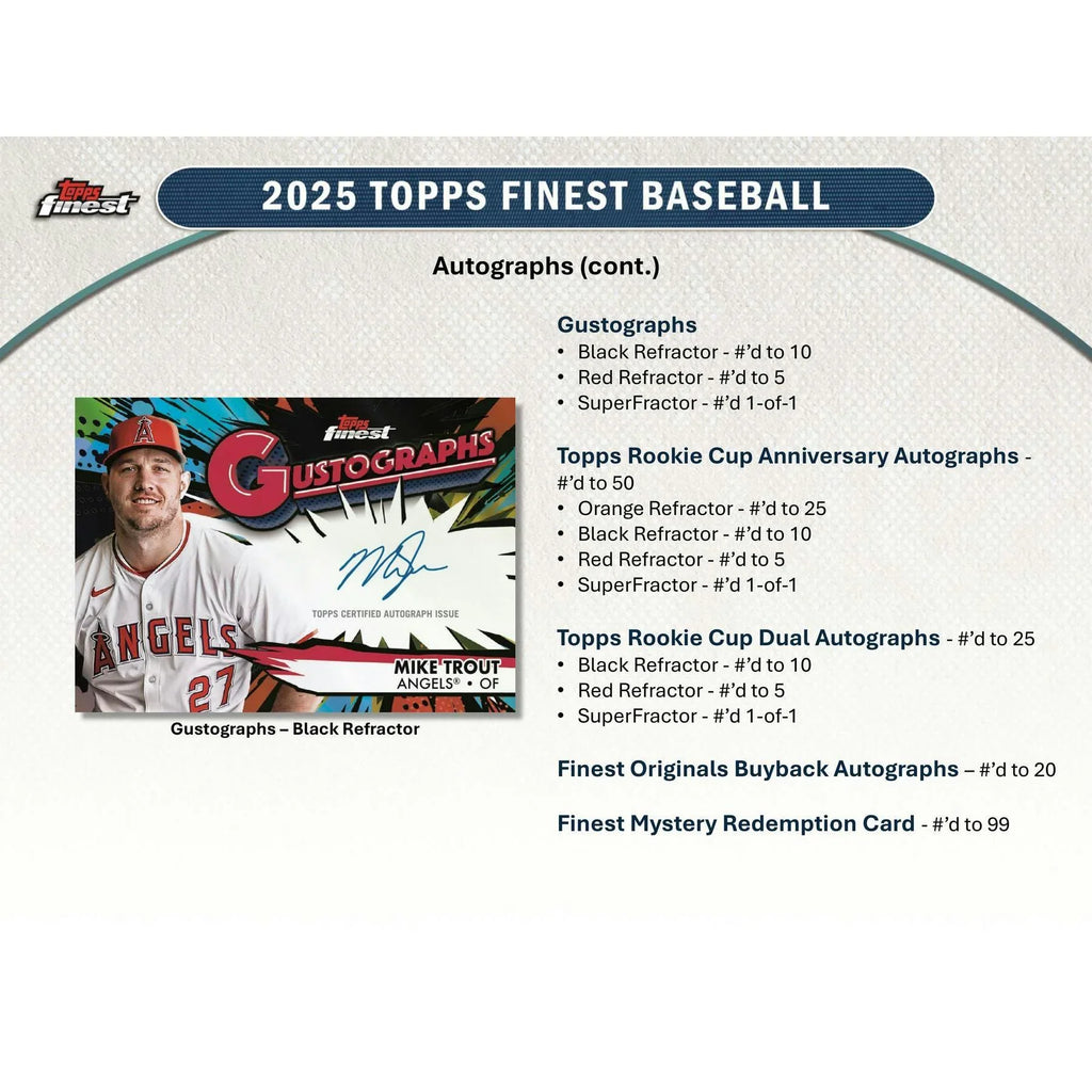 2025 Topps Finest Baseball Hobby Box (Ships Sealed Only) - D