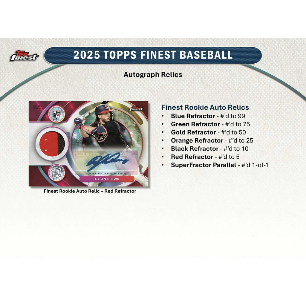 2025 Topps Finest Baseball Hobby Box (Ships Sealed Only) - D