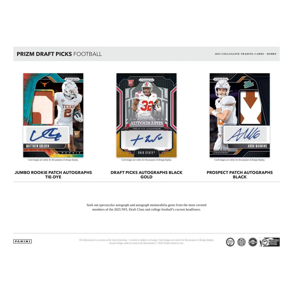 2025 Panini Prizm Draft Picks Football Hobby 16 Box Case (Ships Sealed Only)