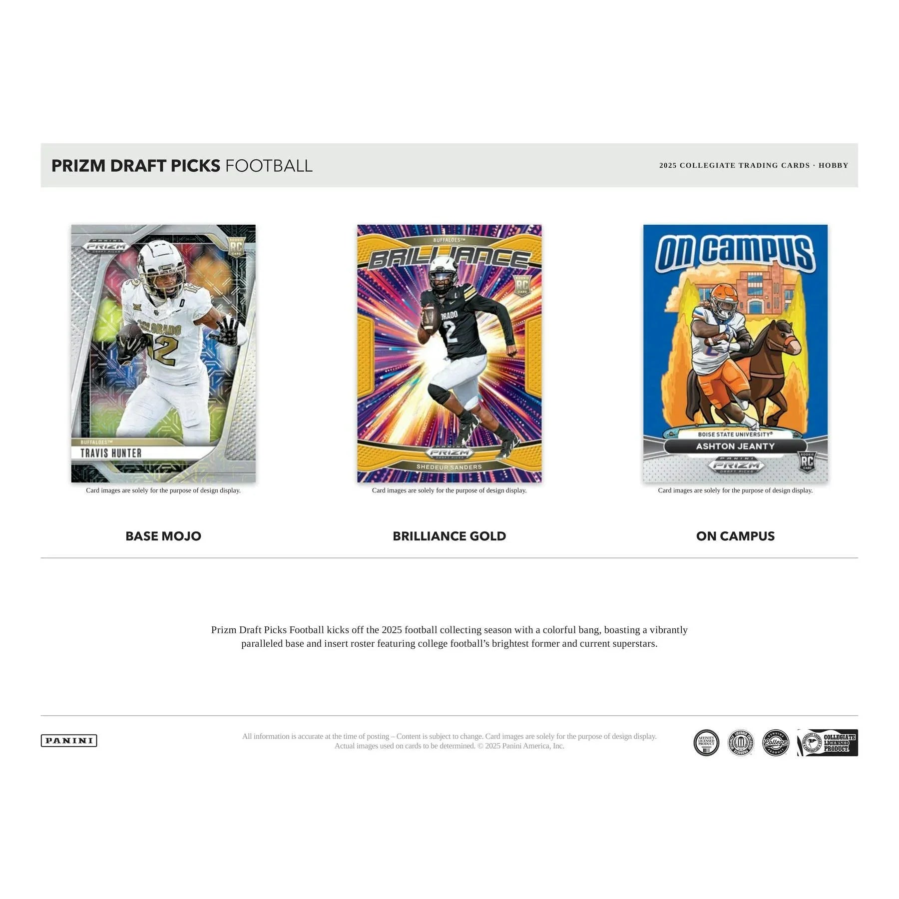 2025 Panini Prizm Draft Picks Football Hobby Box (Ships Sealed Only)