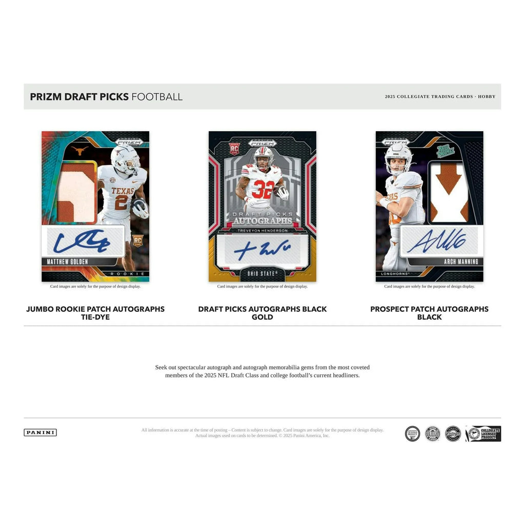 2025 Panini Prizm Draft Picks Football Hobby Box (Ships Sealed Only)