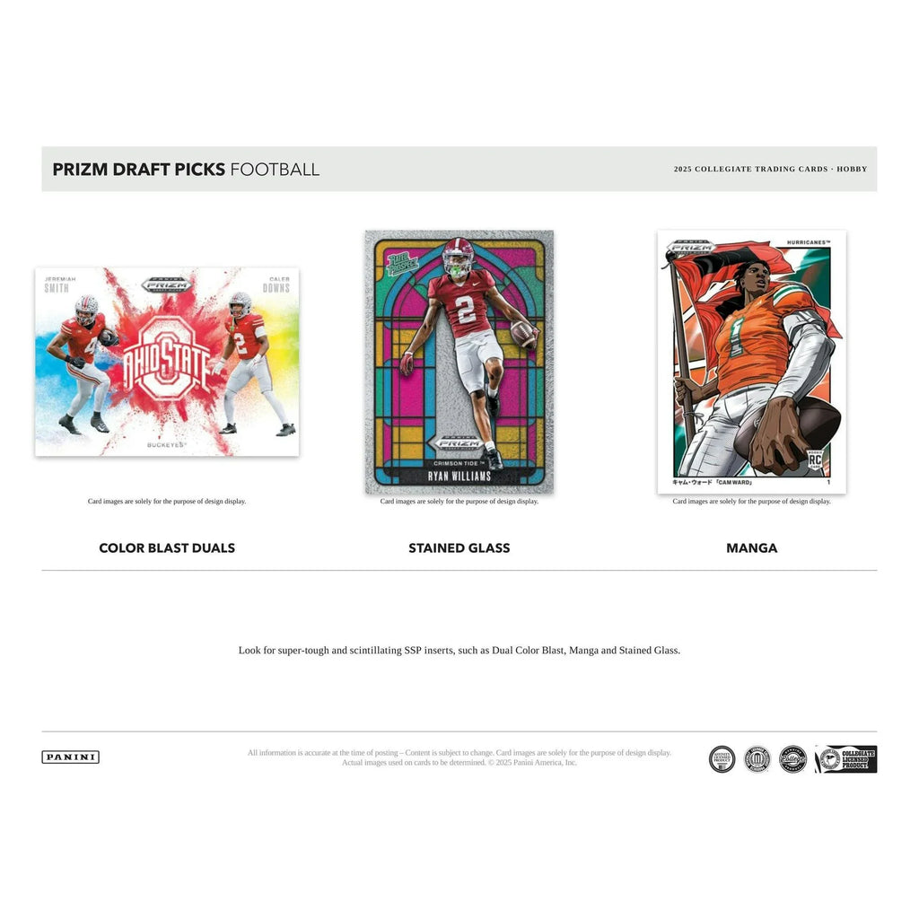 2025 Panini Prizm Draft Picks Football Hobby Box (Ships Sealed Only)