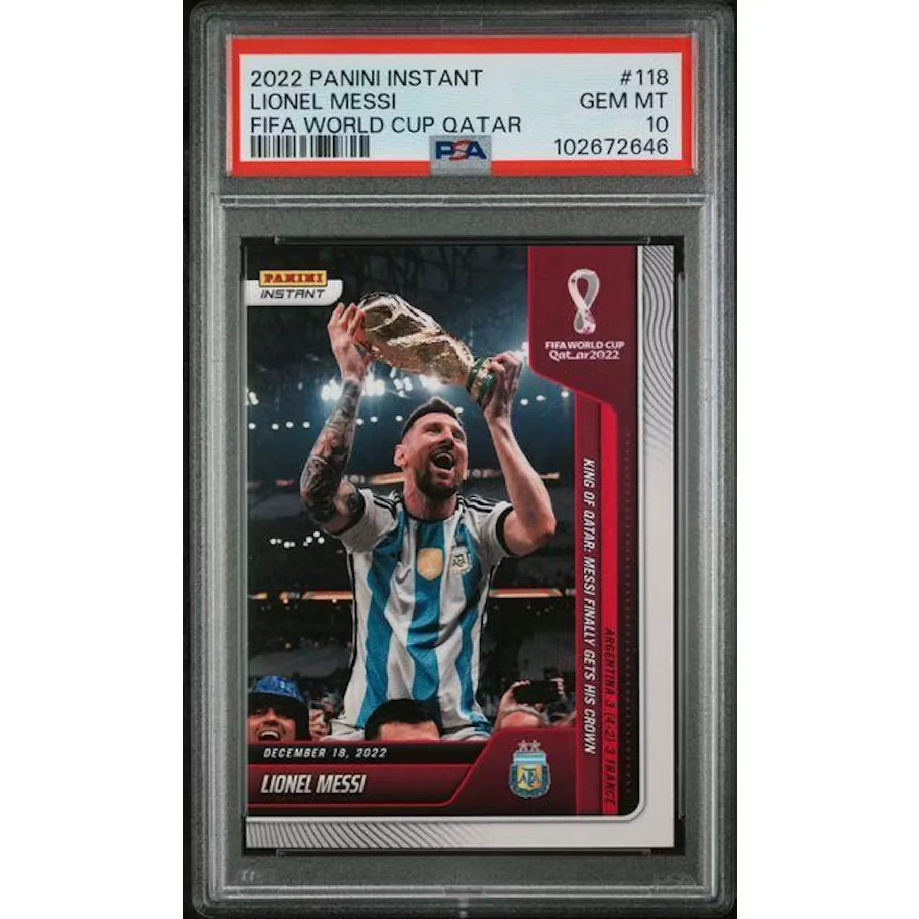 2022 Panini Instant FIFA World Cup Qatar Lionel Messi #118 PSA 10 - D1