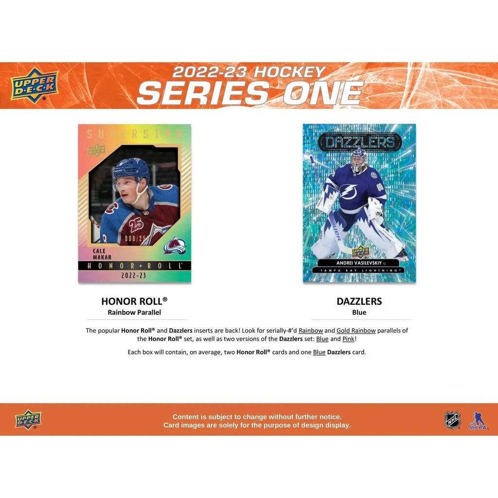 2022-23 Upper Deck Series 1 Hockey Hobby Box (Ships Sealed Only) - D2
