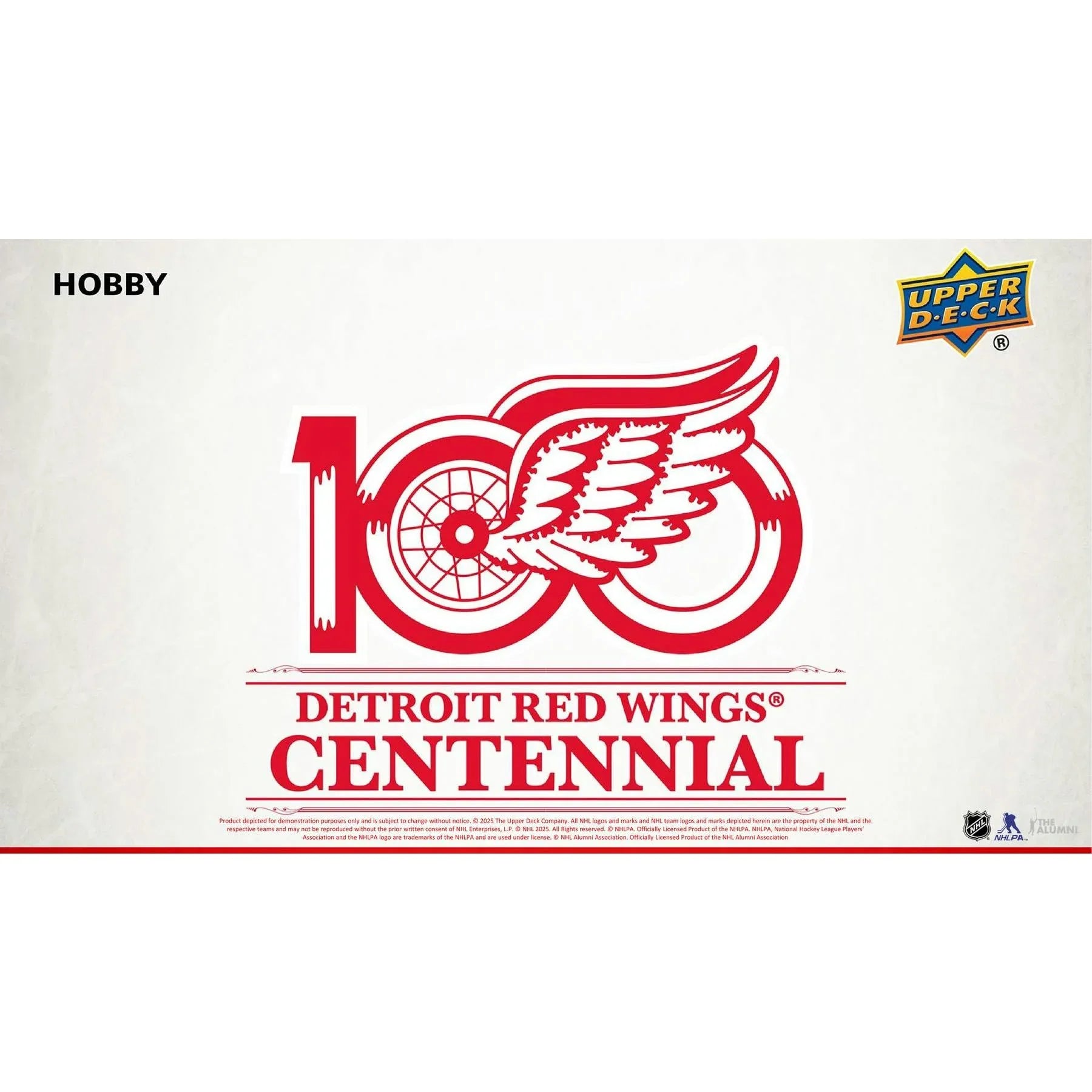 2025 26 Upper Deck Detroit Red Wings Centennial Hockey Hobby Box (Ships Sealed Only)