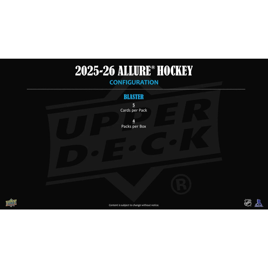 2025 26 Upper Deck Allure Hockey Blaster 20 Box Case (Ships Sealed Only)