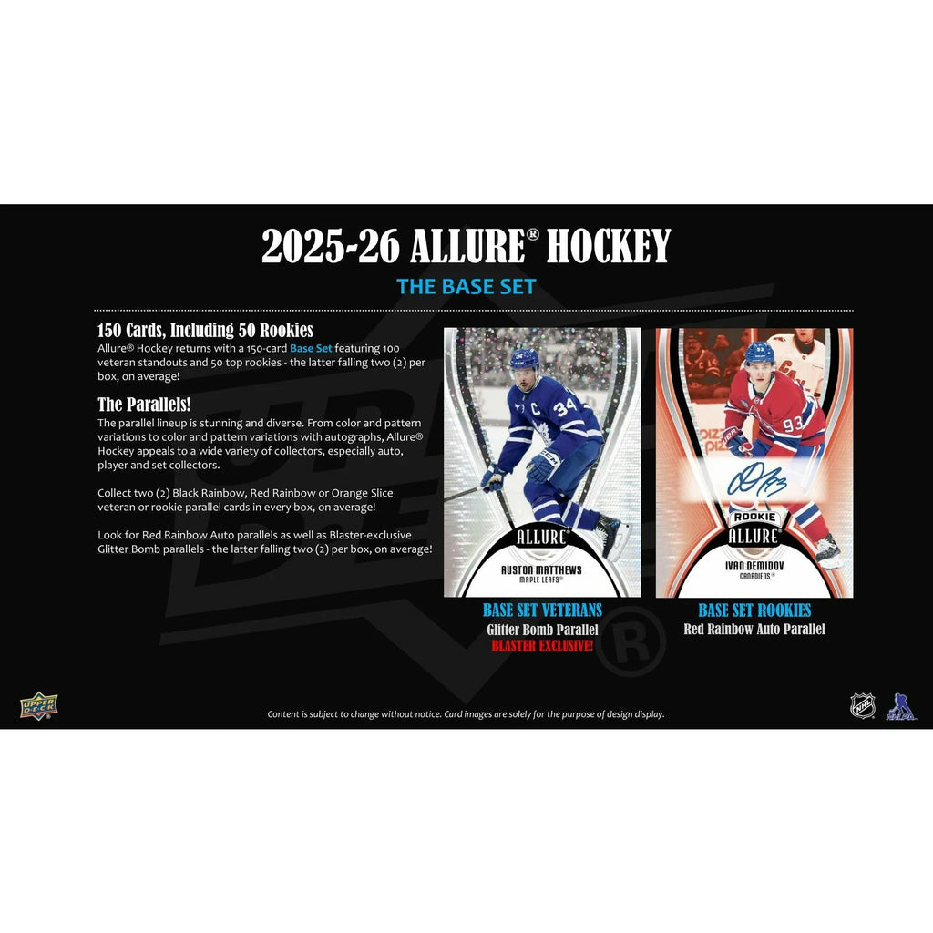2025 26 Upper Deck Allure Hockey Blaster 20 Box Case (Ships Sealed Only)