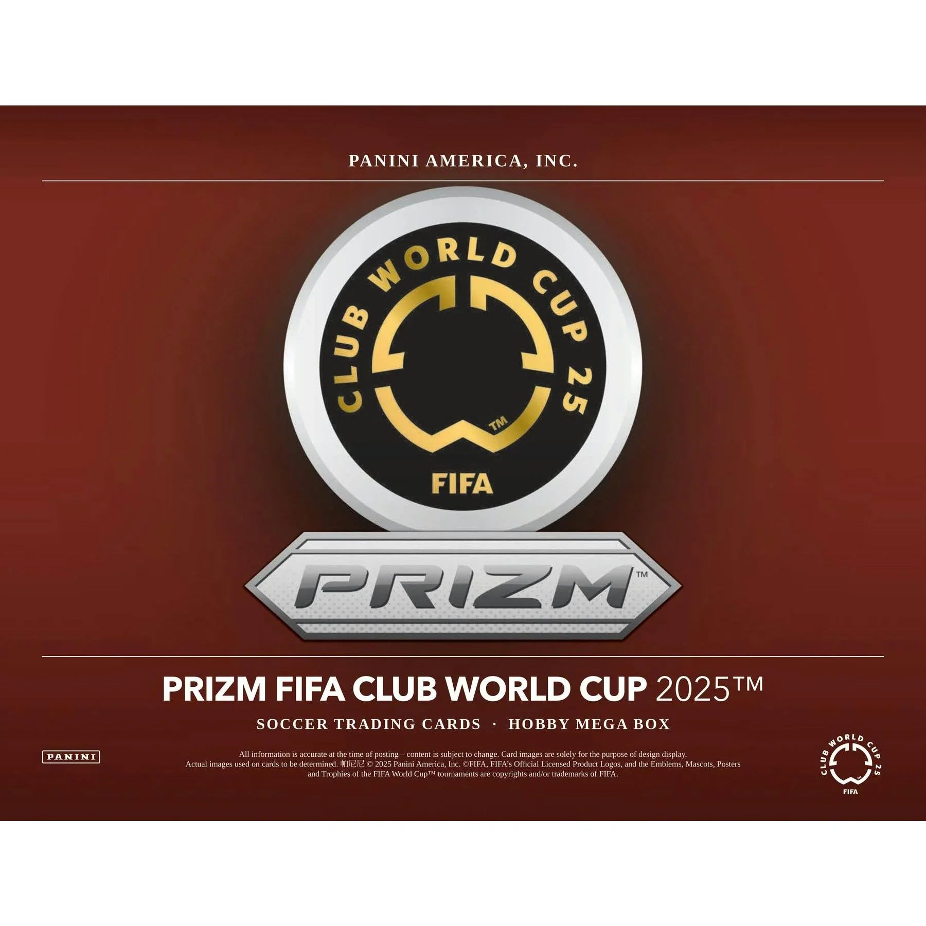 2025 Panini Prizm FIFA Club World Cup Soccer Mega Hobby Box (Ships Sealed Only)