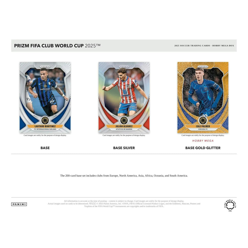 2025 Panini Prizm FIFA Club World Cup Soccer Mega Hobby Box (Ships Sealed Only)