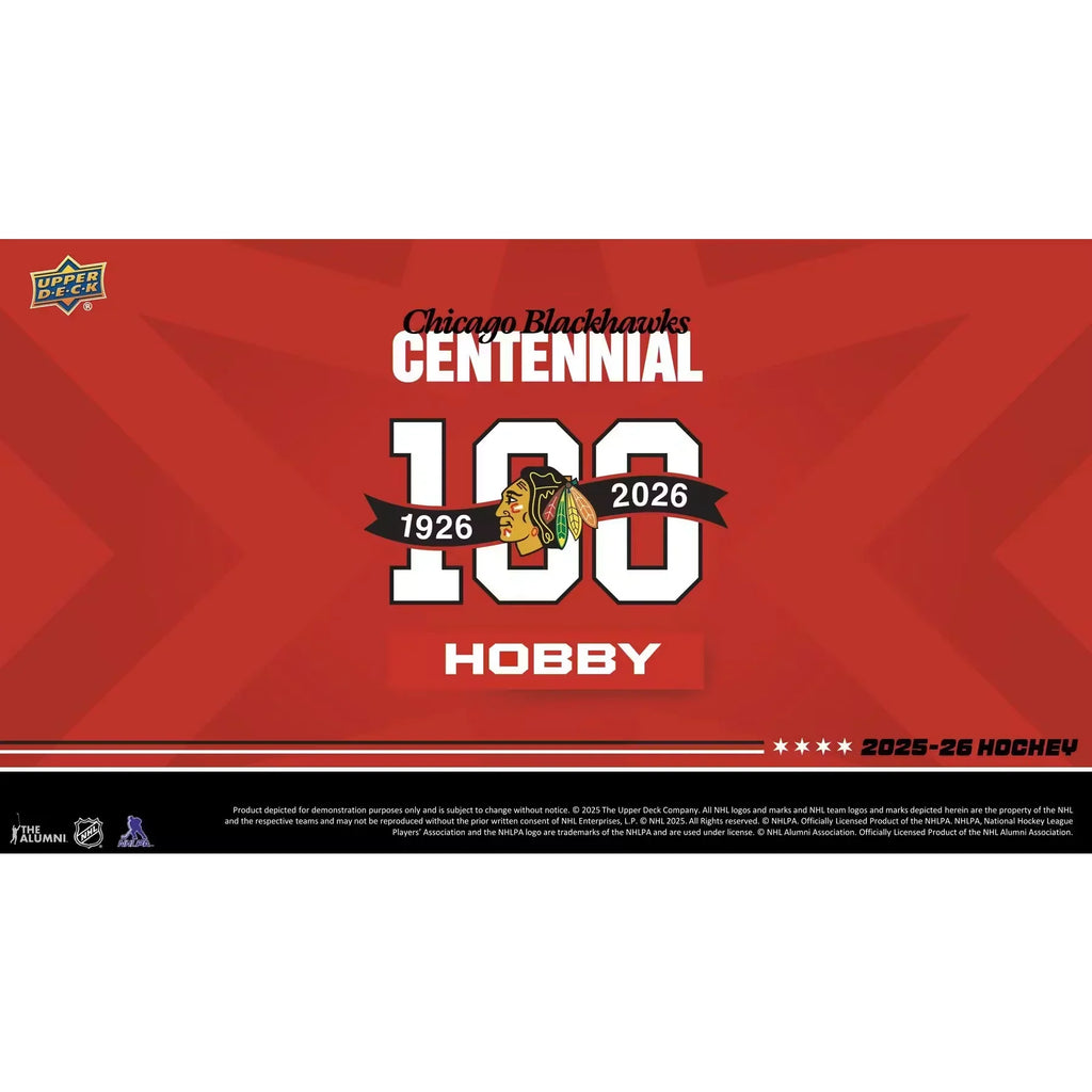 2025-26 Upper Deck Chicago Blackhawks Centennial Hockey Hobby Box (Ships Sealed Only)