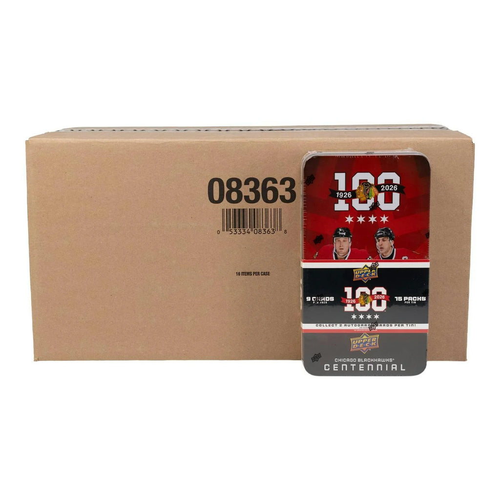 2025 26 Upper Deck Chicago Blackhawks Centennial Hockey Hobby 16 Box Case (Ships Sealed Only) - D1