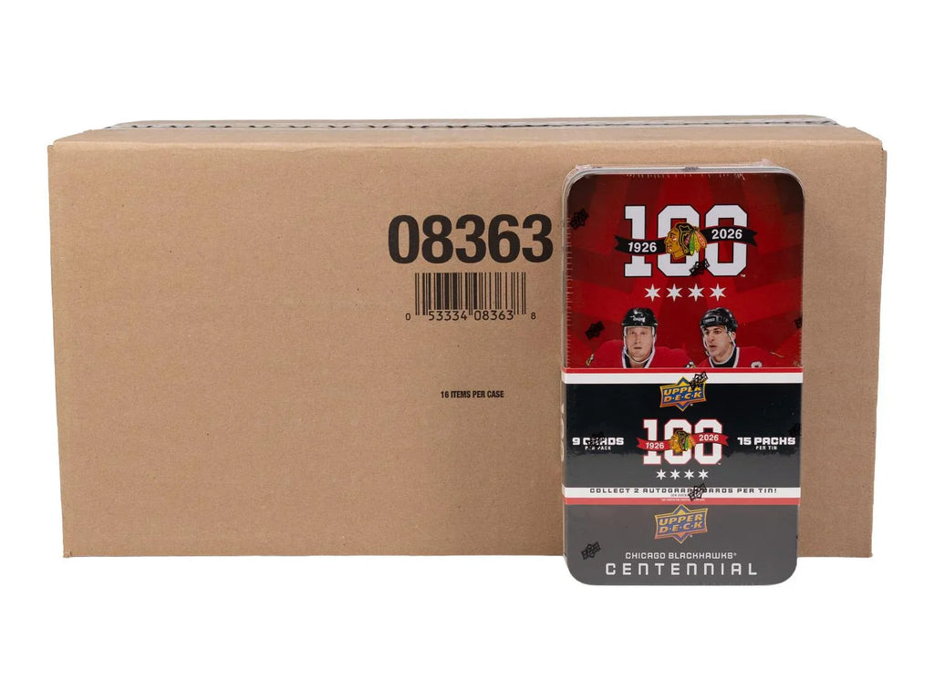 2025 26 Upper Deck Chicago Blackhawks Centennial Hockey Hobby 16 Box Case (Ships Sealed Only) - D1