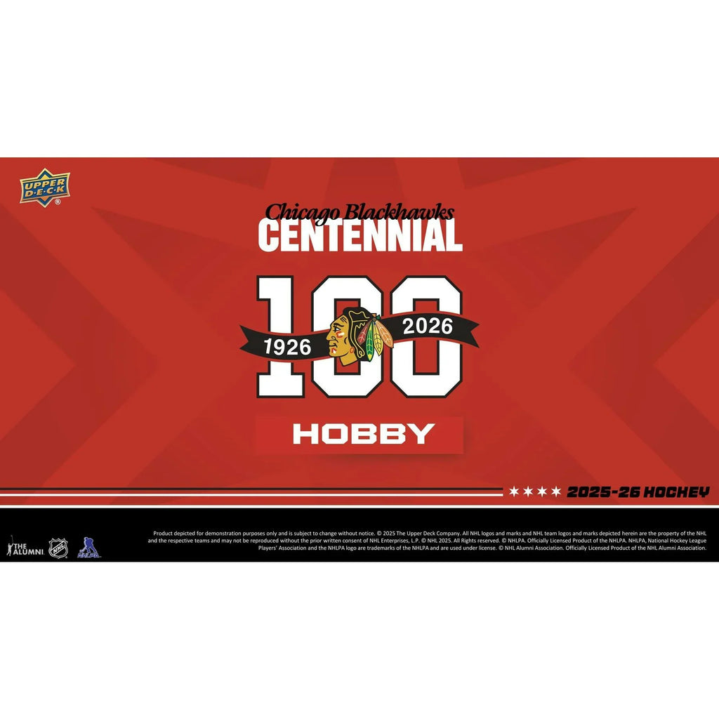 2025 26 Upper Deck Chicago Blackhawks Centennial Hockey Hobby 16 Box Case (Ships Sealed Only) - D1