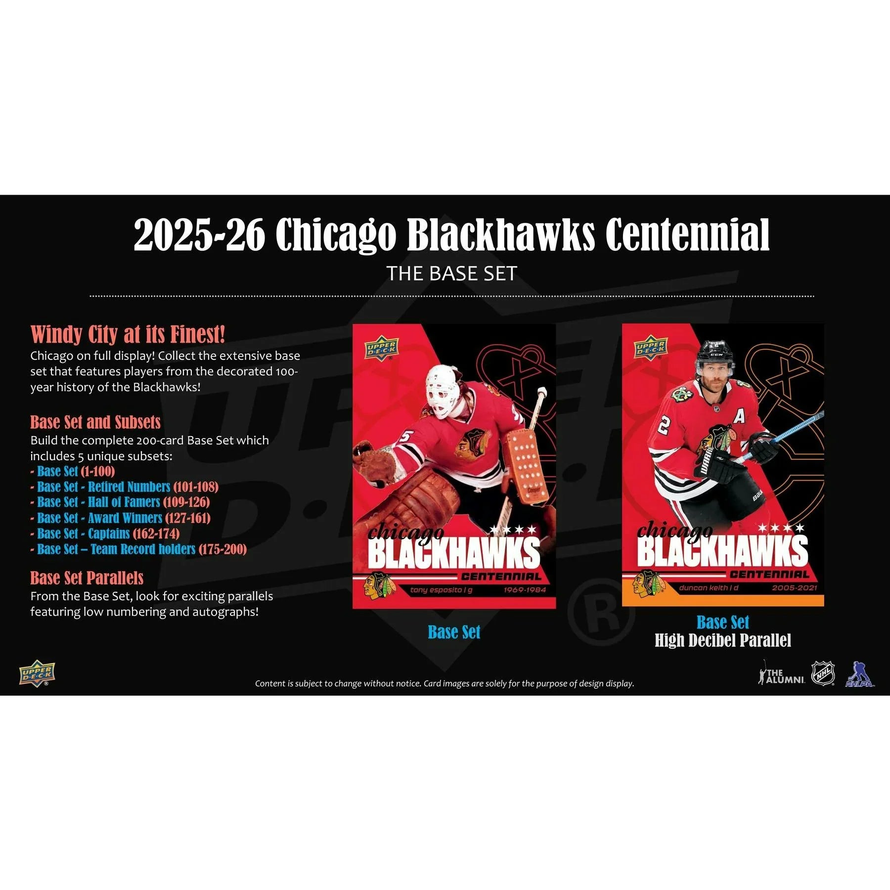 2025 26 Upper Deck Chicago Blackhawks Centennial Hockey Hobby 16 Box Case (Ships Sealed Only) - D1