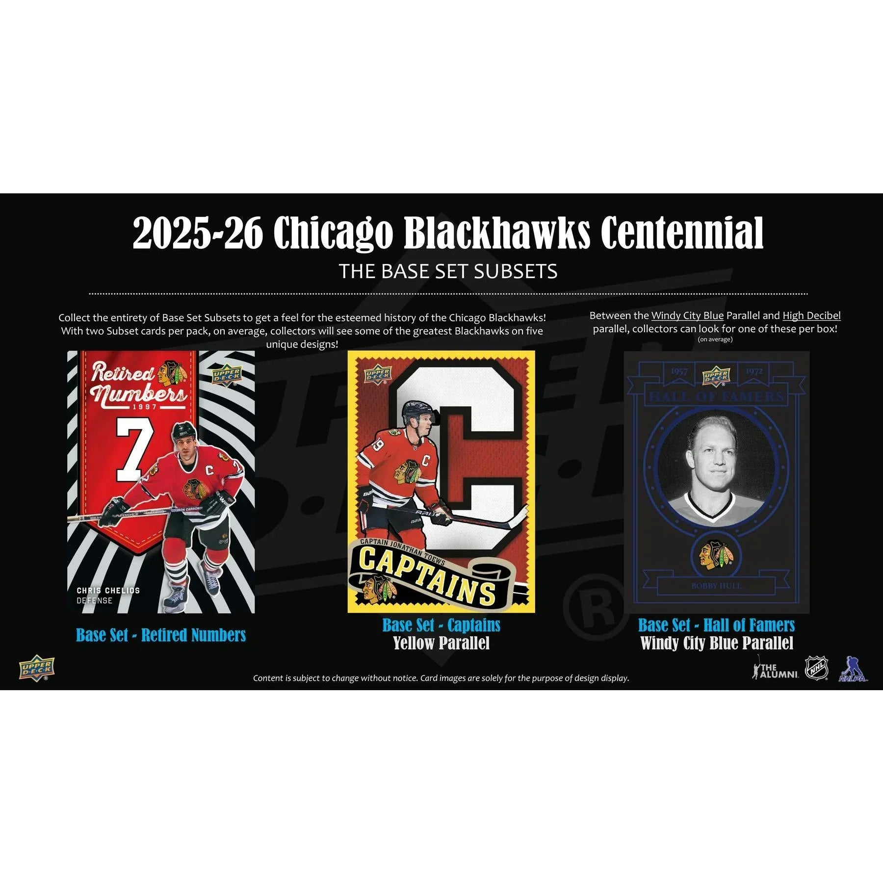 2025 26 Upper Deck Chicago Blackhawks Centennial Hockey Hobby 16 Box Case (Ships Sealed Only) - D1
