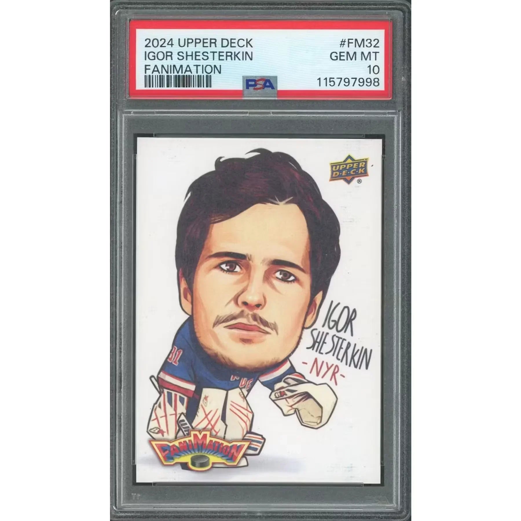Igor Shesterkin Signed 2024-25 Upper Deck Fanimation Card | PSA 10