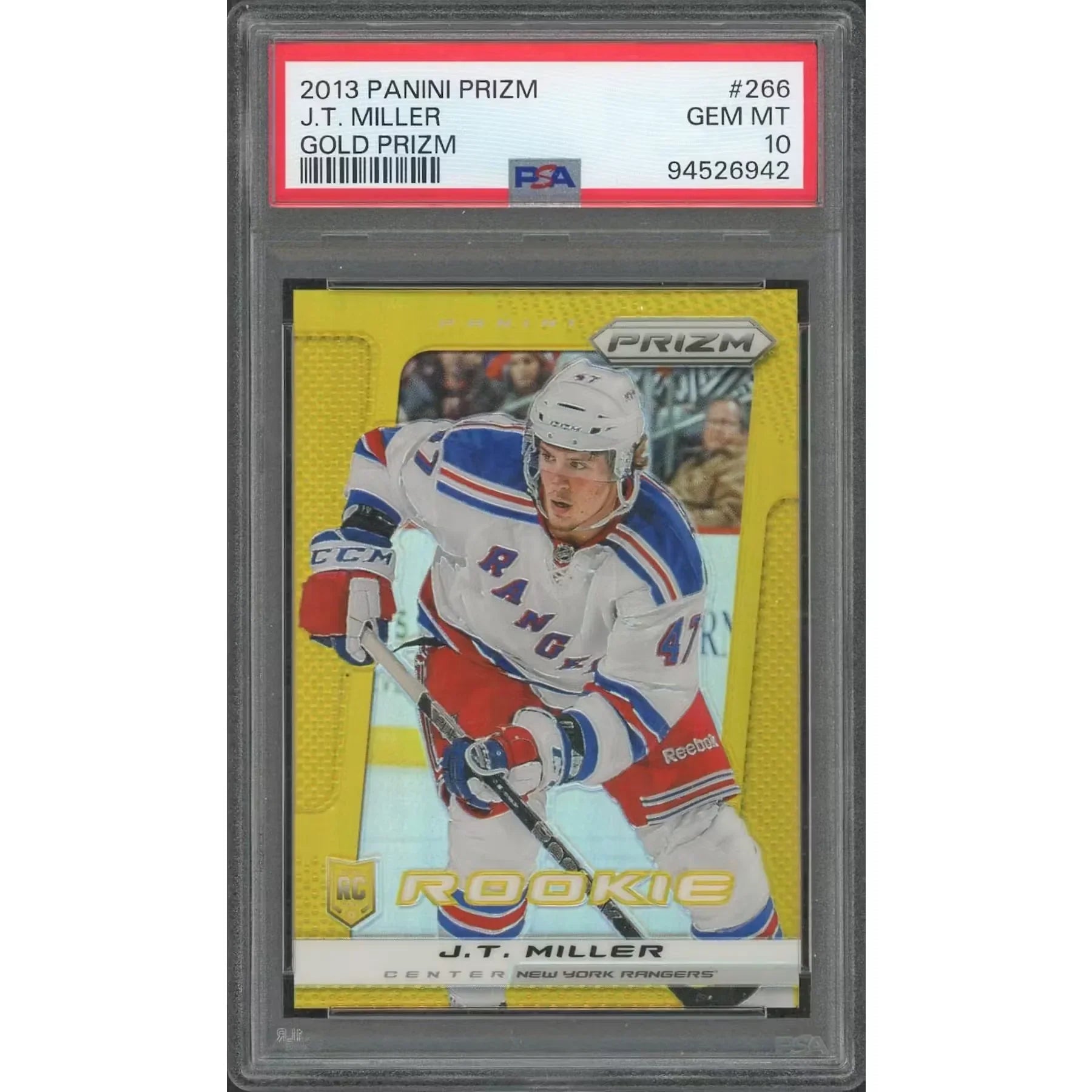J.T. Miller 2013-14 Panini Prizm Gold Rookie #266 Card | PSA 10