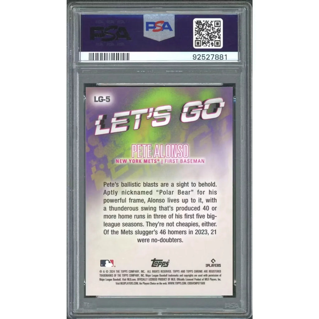 Pete Alonso Signed 2024 Topps Big League Card | PSA 10