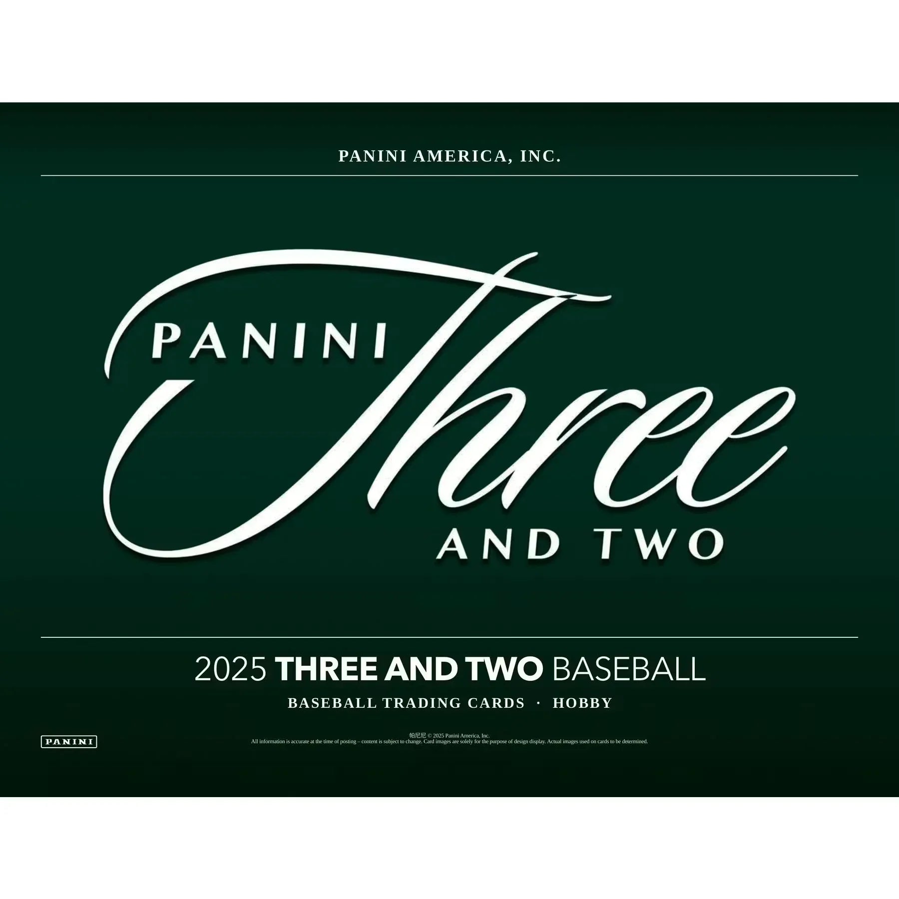 2025 Panini Three and Two Baseball Hobby Box (Ships Sealed Only)