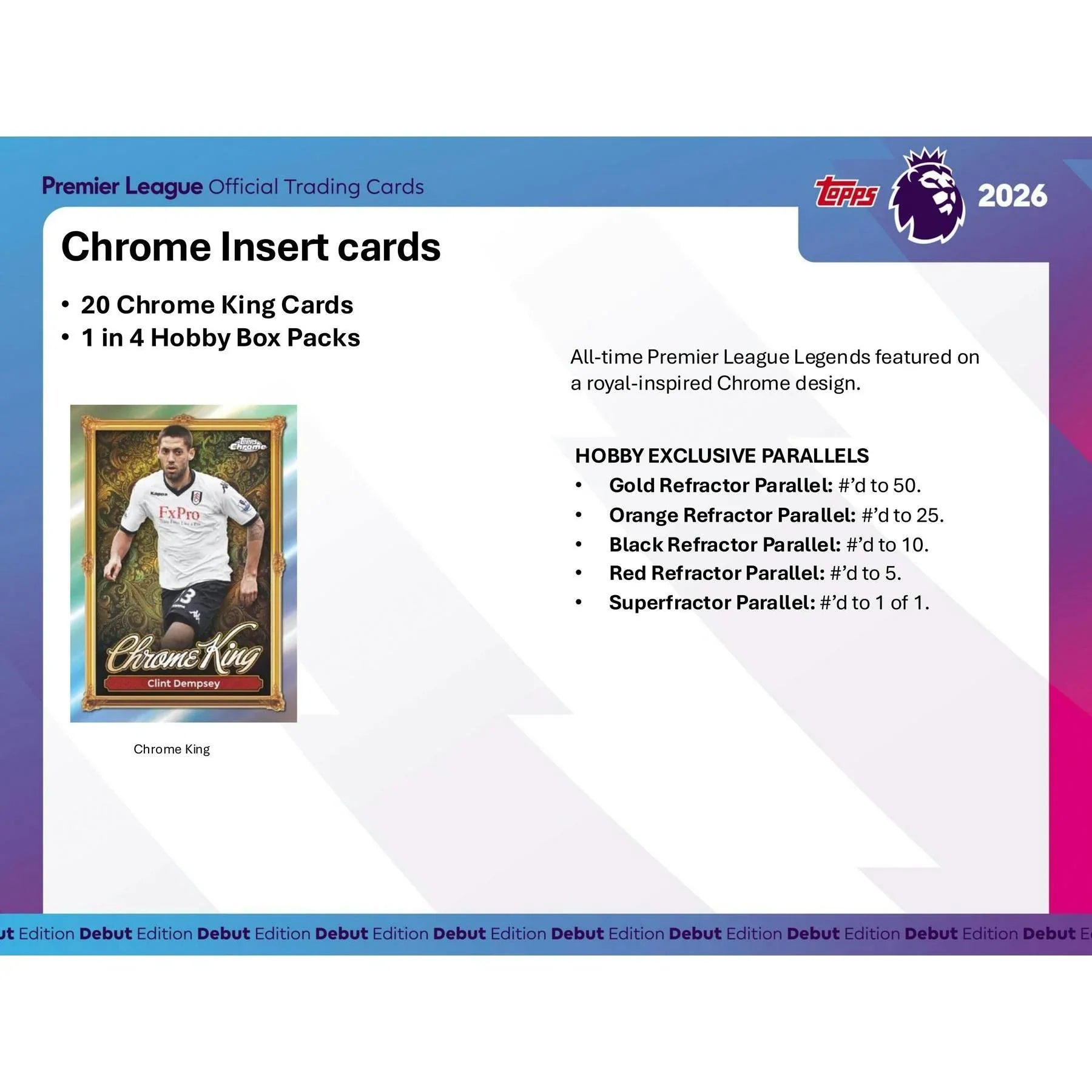 2025 26 Topps Premier League EPL Soccer Hobby Box (Ships Sealed Only)