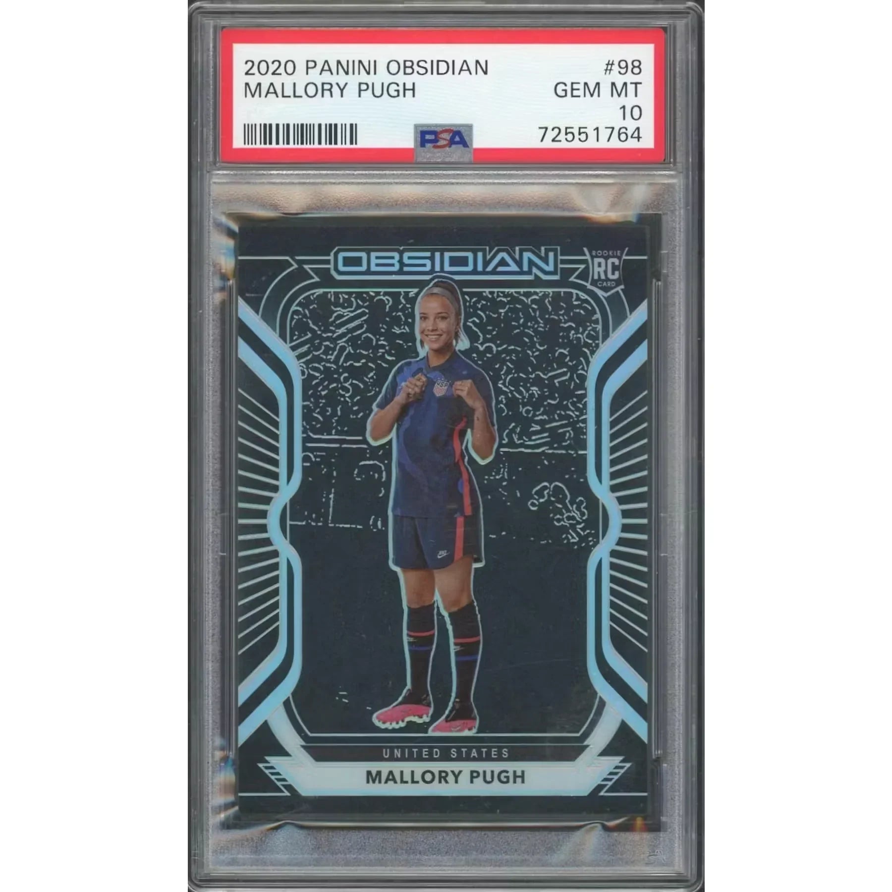Mallory Pugh 2020 Panini Obsidian Rookie Card #98 | PSA 10