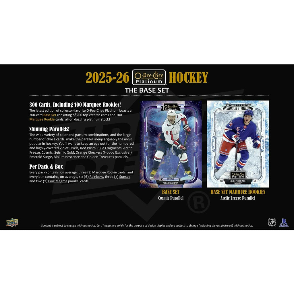 2025 26 Upper Deck O Pee Chee Platinum Hockey Hobby Box (Ships Sealed Only)
