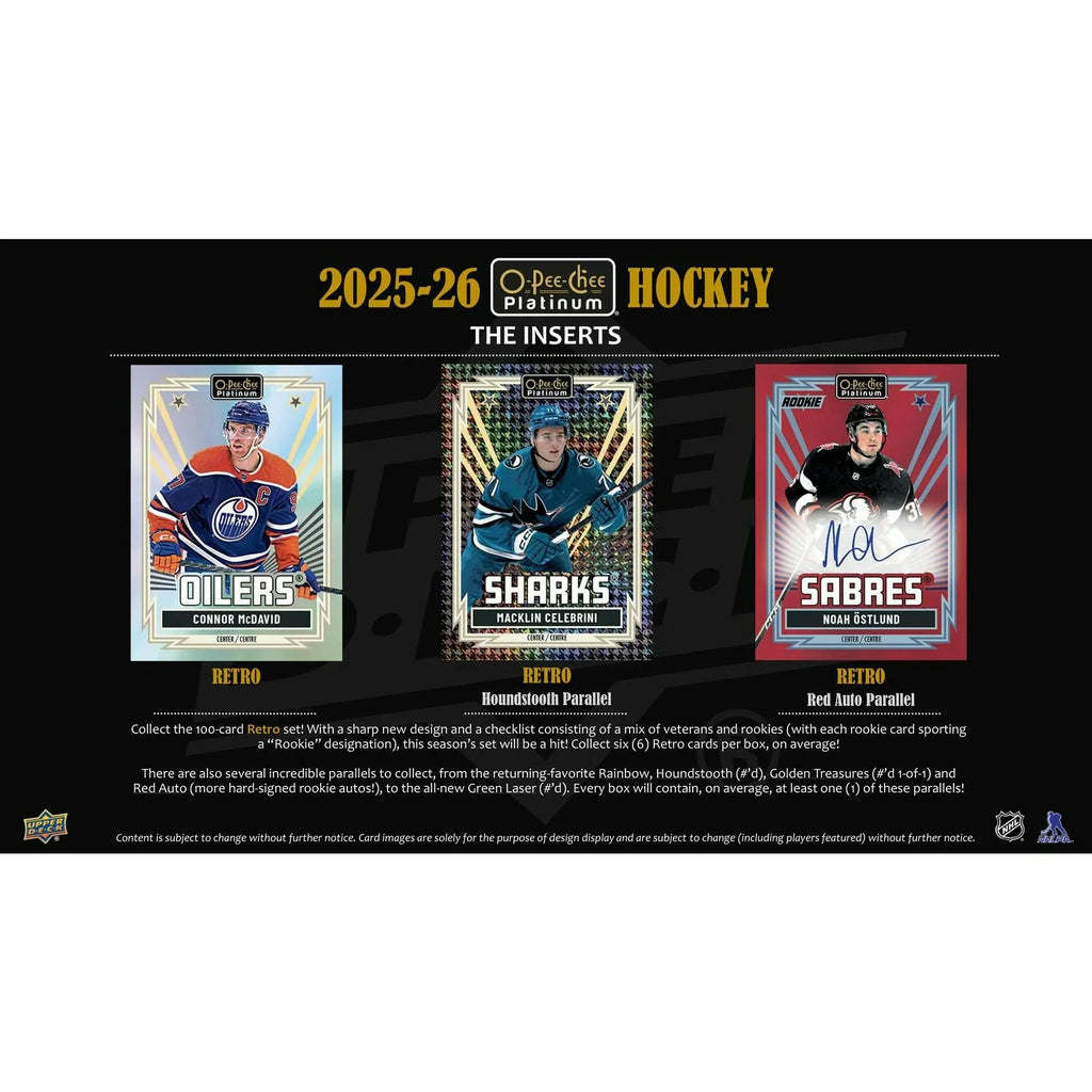 2025 26 Upper Deck O Pee Chee Platinum Hockey Hobby Box (Ships Sealed Only)
