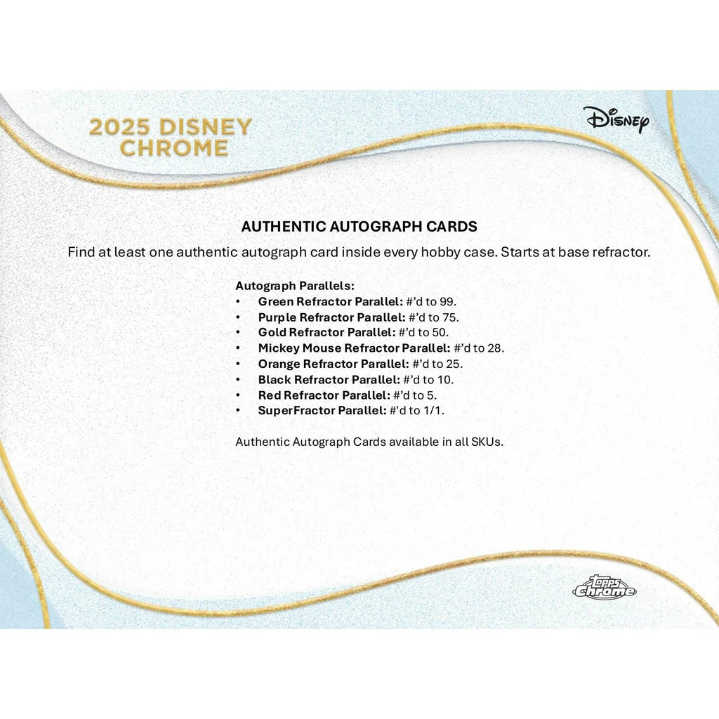 2025 Topps Disney Chrome Blaster Box 7 Packs (Ships Sealed Only)