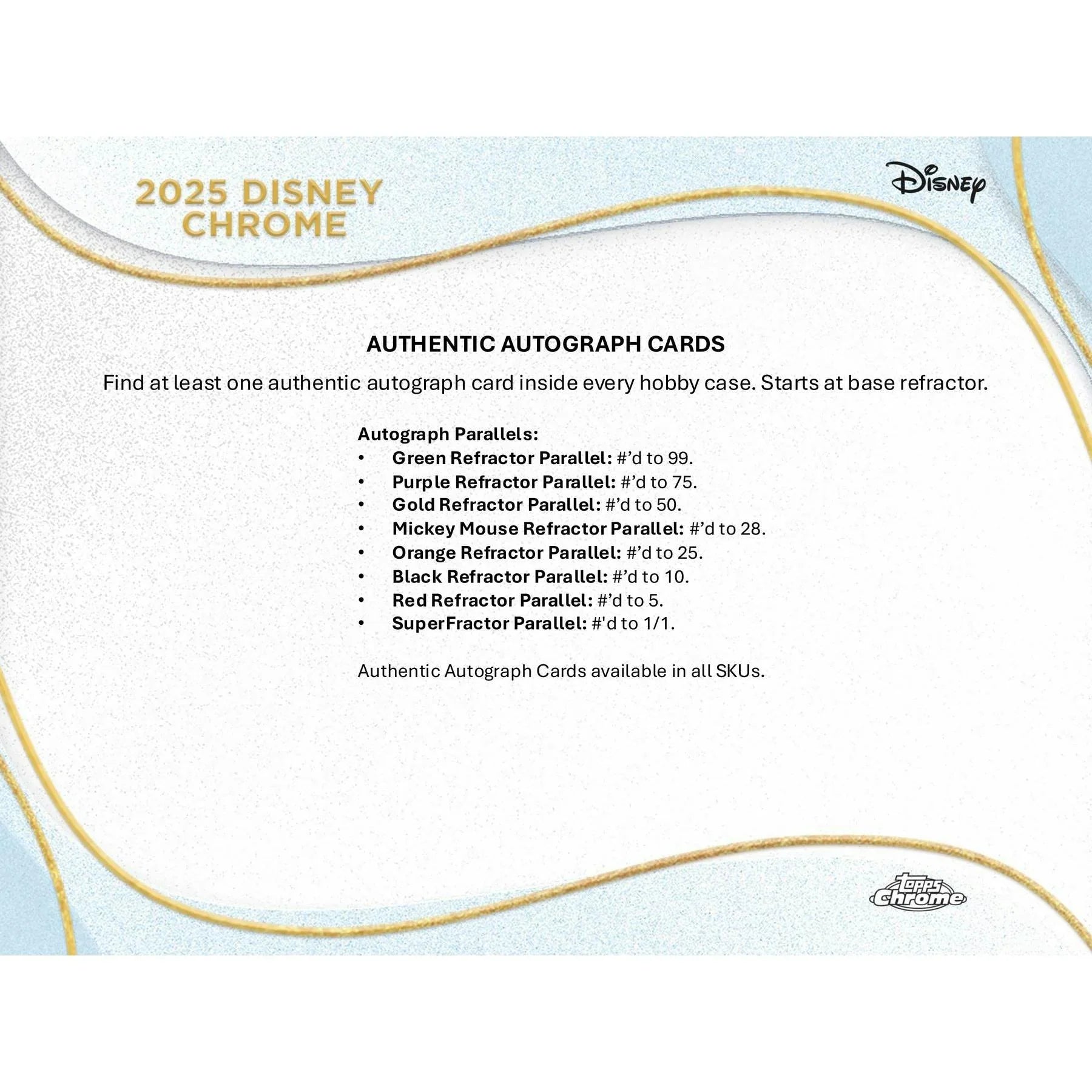 2025 Topps Disney Chrome Blaster Box 7 Packs (Ships Sealed Only)
