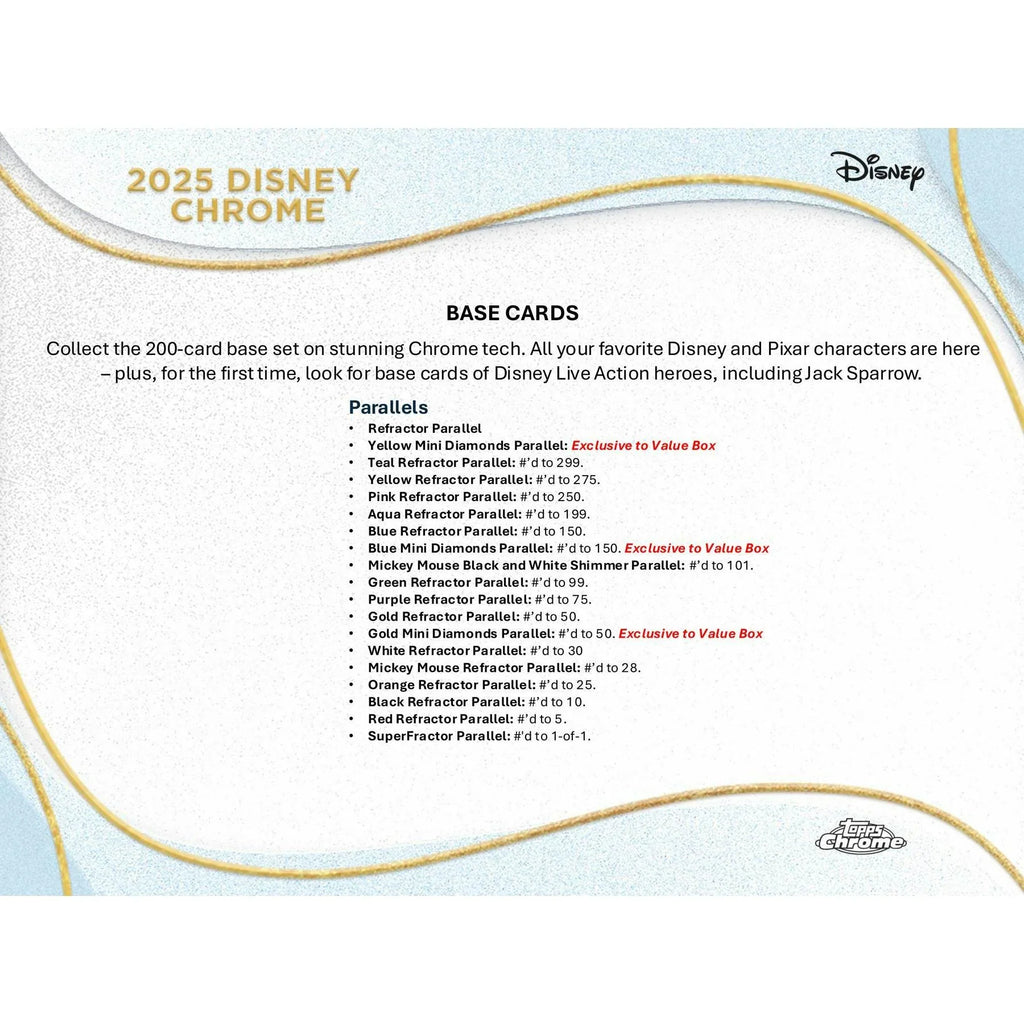 2025 Topps Disney Chrome Blaster Box 7 Packs (Ships Sealed Only)